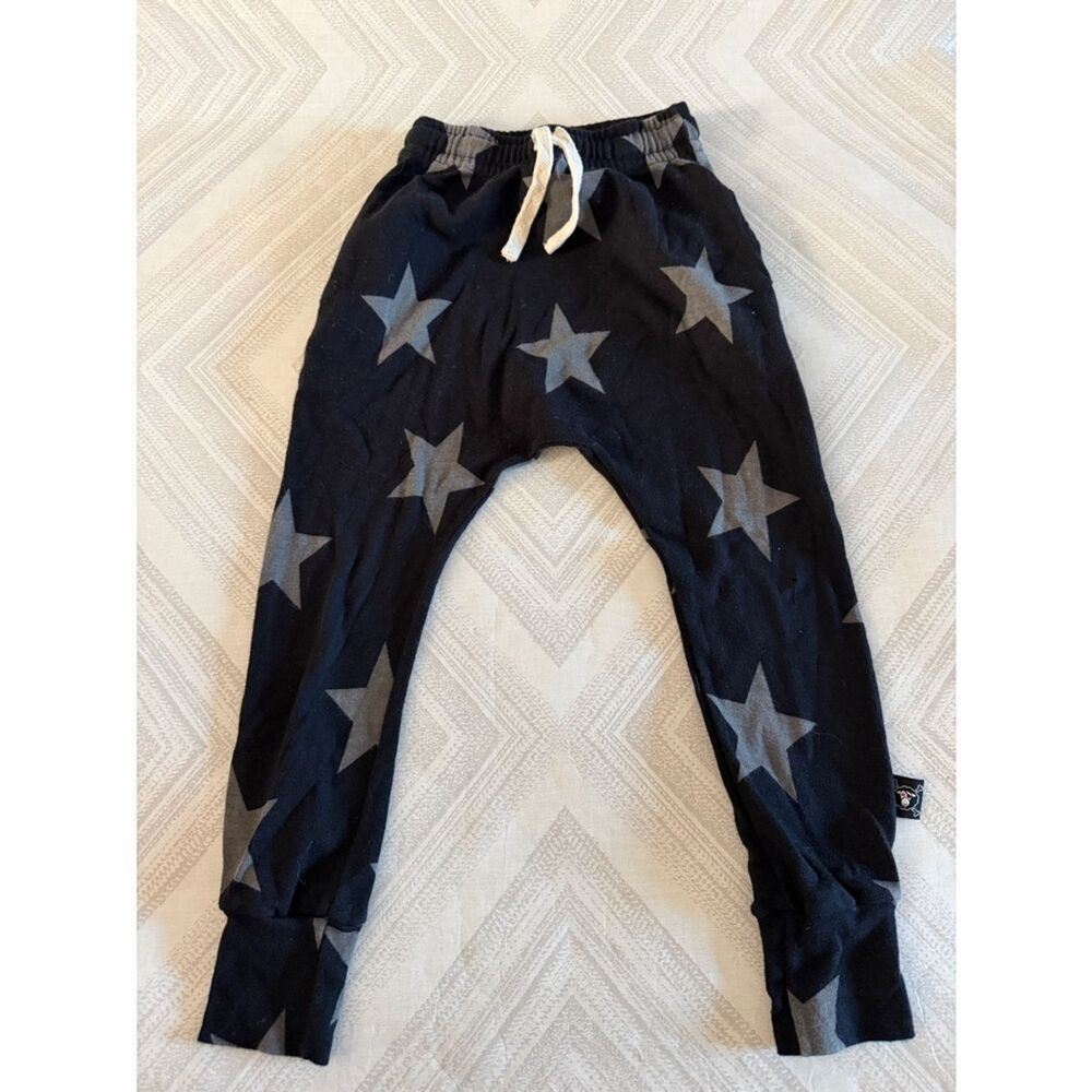 Nununu Black Star Baggy Pants Size 4–5 | Unisex Kids | Slouchy Fit